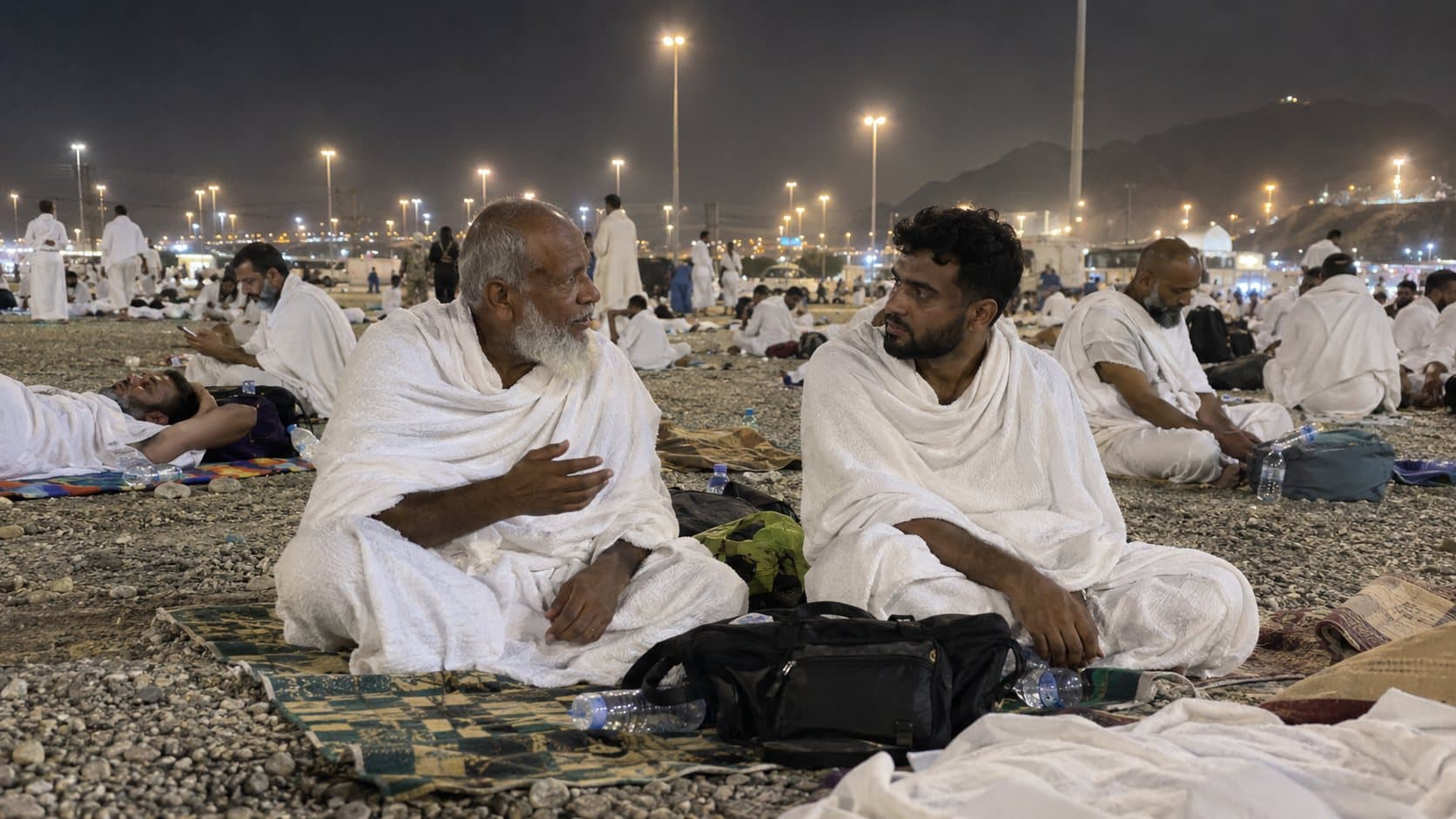 The tent city of Mina at sunset