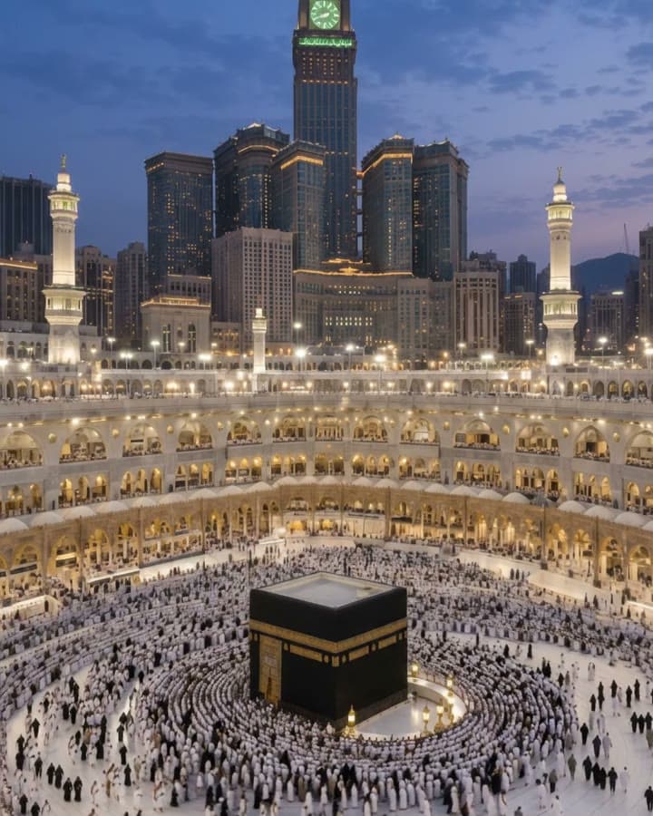 Masjid al-Haram in Makkah at blue hour